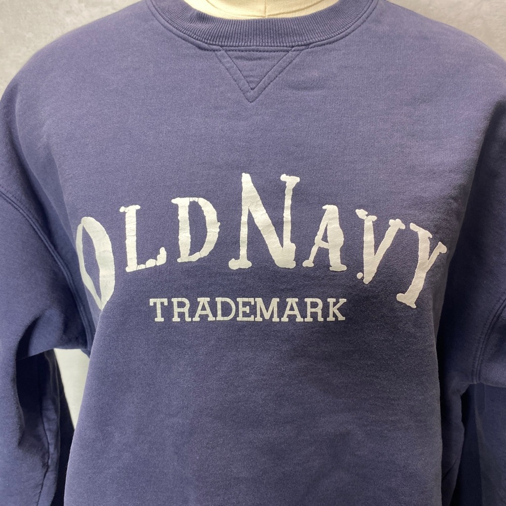 OLD NAVY VTG Y2K Oversized M Crewneck Sweatshirt Pullover Comfy Made in Mexico - Picture 2 of 8